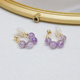 法式 优雅气质四颗紫水晶u形耳夹无耳洞耳骨夹甜美少女耳环潮50536