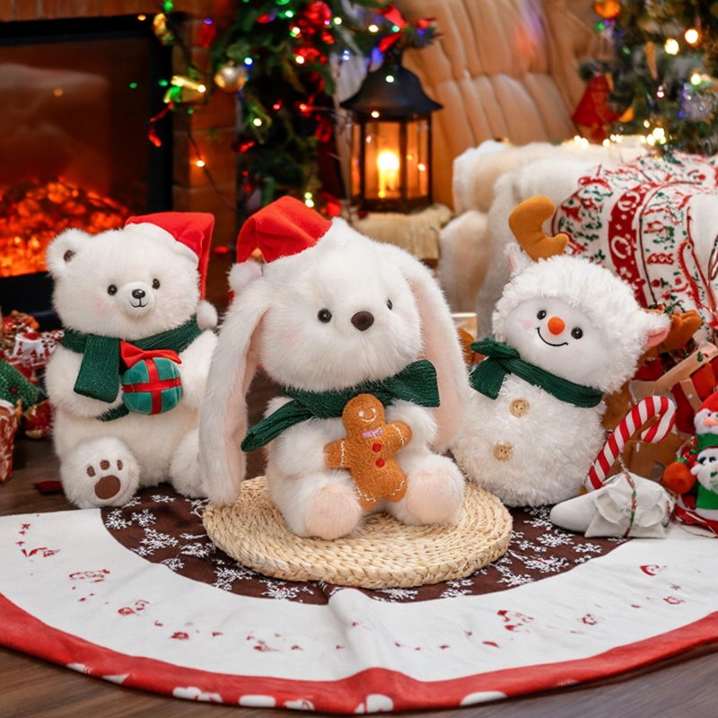 圣诞雪人北极熊毛绒玩偶节日礼物