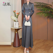 连衣裙女春秋新款 高端轻奢设计感女装 2025长袖 气质显瘦超长到脚踝