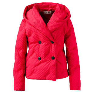 红色连帽保暖羽绒服短款小个子2023冬季新款显瘦时尚白鸭绒外套