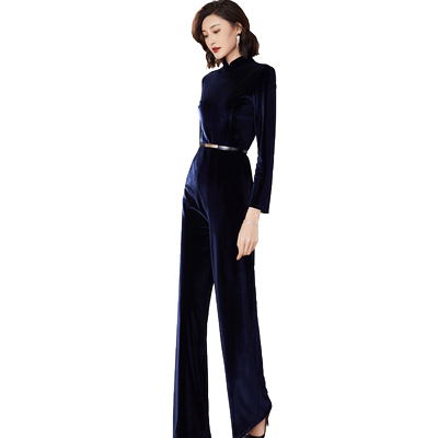 藏蓝色新款高端修身显瘦连体裤