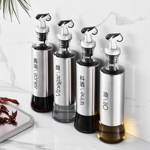 金昱不锈钢玻璃带刻度油瓶