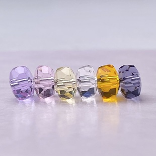 紫粉黄白水晶车轮珠切面扁散珠diy手链项链饰品配件隔珠子