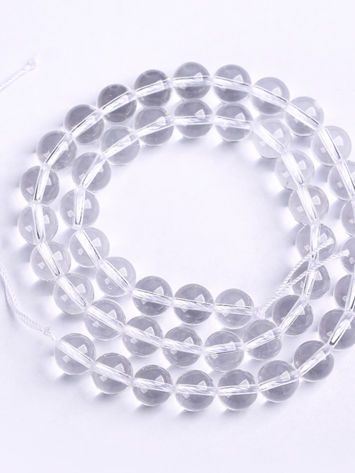 NATURAL WHITE CRYSTAL LOOSE BEADS SLIGHT COTTON WOOL 7 9 10 11 12 13 14 15 16 18 20MM ROUND BEADS