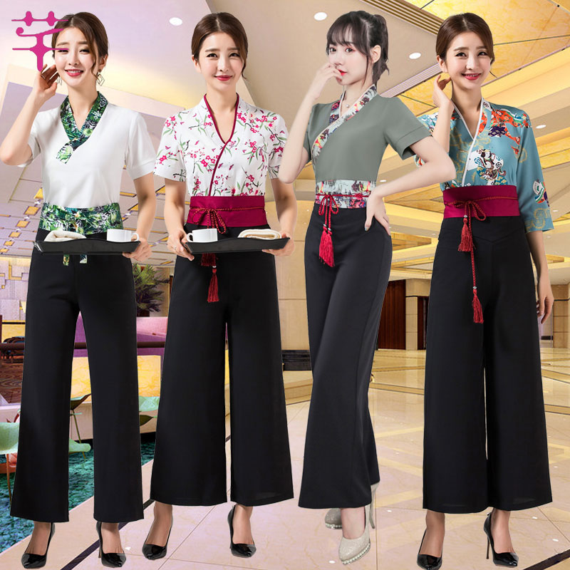 秋冬美容师工作服女高档足浴店按摩技师服气质中式足疗spa院套装