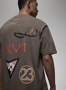 NIKE耐克JORDAN男子背标印花字母运动宽松休闲圆领T恤 DX9562-274