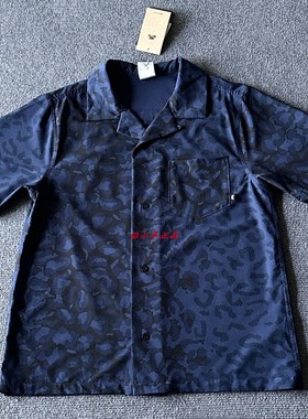 NKE耐克夏男女户外宽松整版印花透气休闲翻领运动衬衫FN2596-410