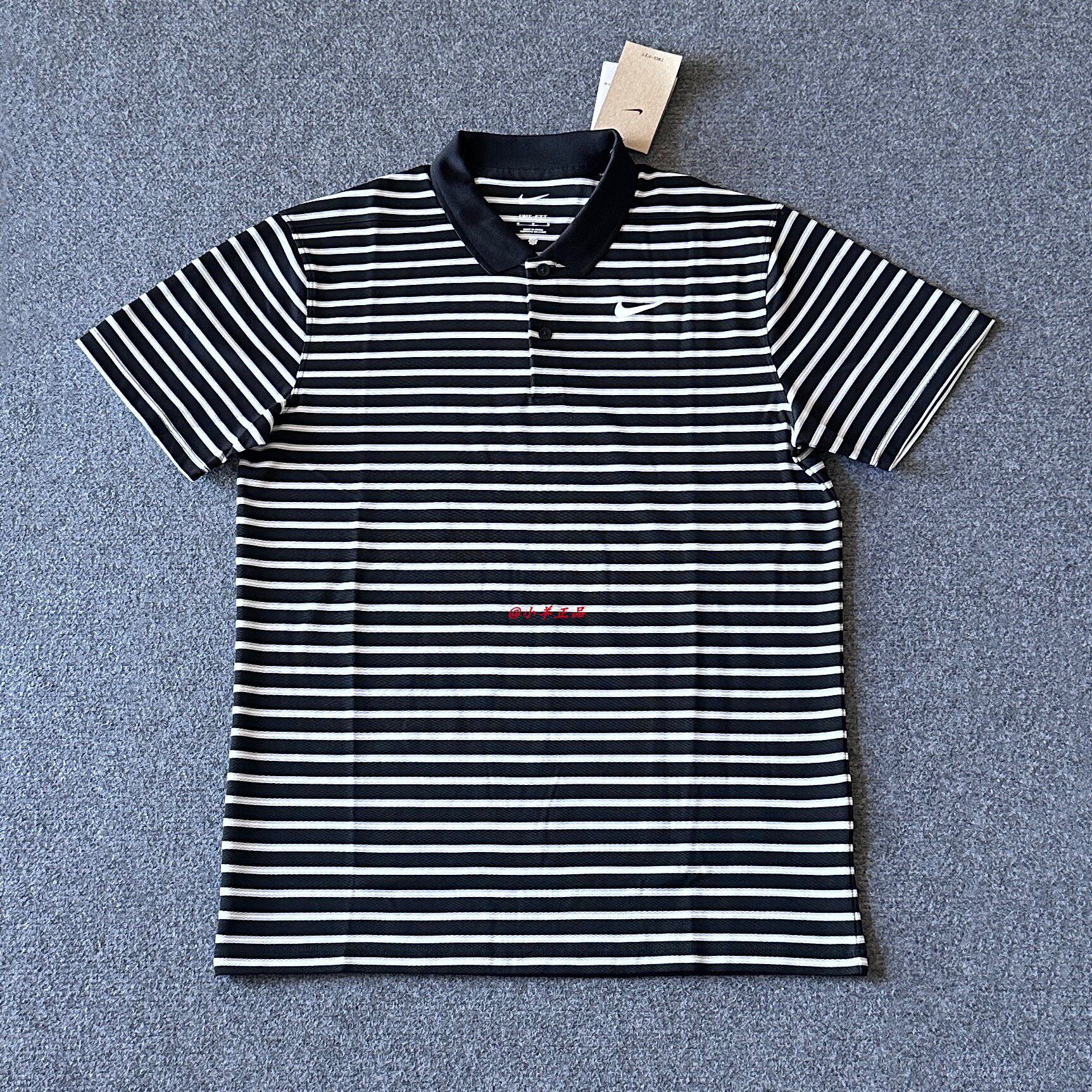 NIKE耐克男装 Dri-FIT经典条纹舒适休闲POLO领短袖T恤DH0830-010