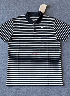 NIKE耐克男装 Dri-FIT经典条纹舒适休闲POLO领短袖T恤DH0830-010