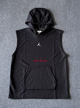 NIKE耐克JORDAN男子夏连帽无袖卫衣篮球背心无袖T恤HF9939-010
