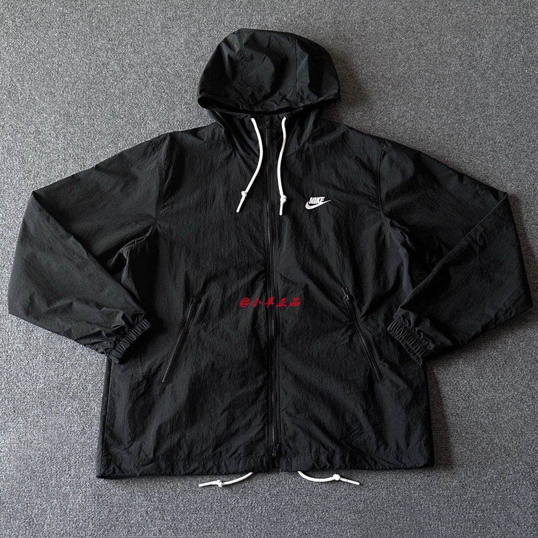 NIKE耐克 男子针织刺绣LOGO运动休闲拒水连帽夹克外套FB7398-010