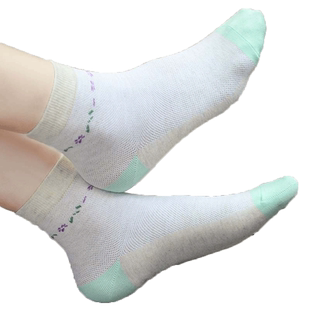 6双浪莎女袜薄款纯棉运动袜子女士夏季短袜全棉网眼透气中筒棉袜