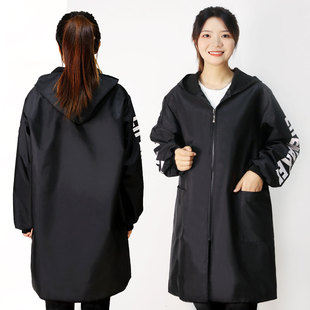 加绒加厚罩衣大人女新款 围裙家用厨房外套男防水防油工作服冬 长袖