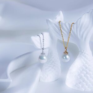 澳白海水珠18k金钻石睫毛款吊坠