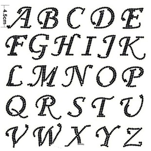 超闪26个英文字母水钻烫画钻石 辅料配件烫钻补钻 装 饰贴diy服装