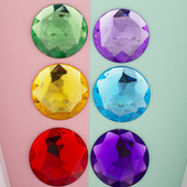 30mm超大颗粒平底圆形石花倒角棱形面亚克力钻diy饰品配件贴钻