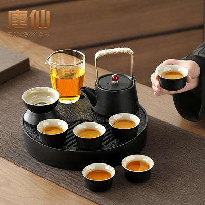 唐仙黑陶功夫茶具套组家用2026新款茶壶茶杯整套年轻人高端泡茶具