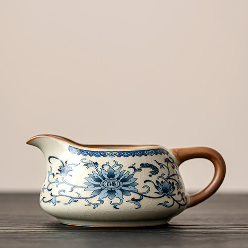 汝窑公道杯中式家用高端防烫公杯单个陶瓷茶海分茶器功夫茶具配件