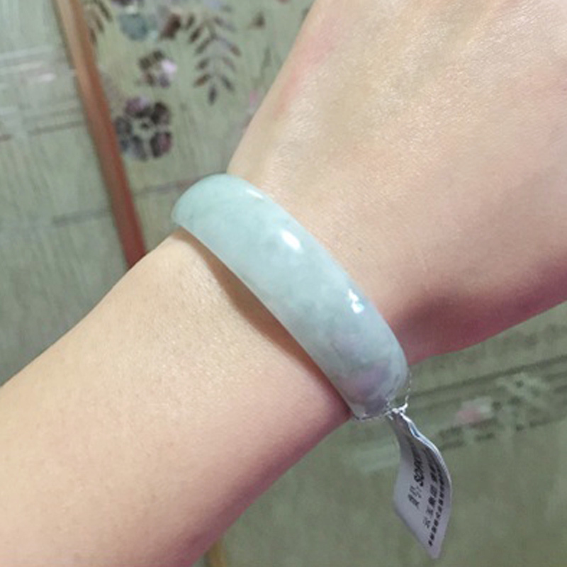 老坑翡翠手鐲女玉鐲子女款冰糯種天然a貴妃鐲玉手鐲送媽媽紫羅蘭