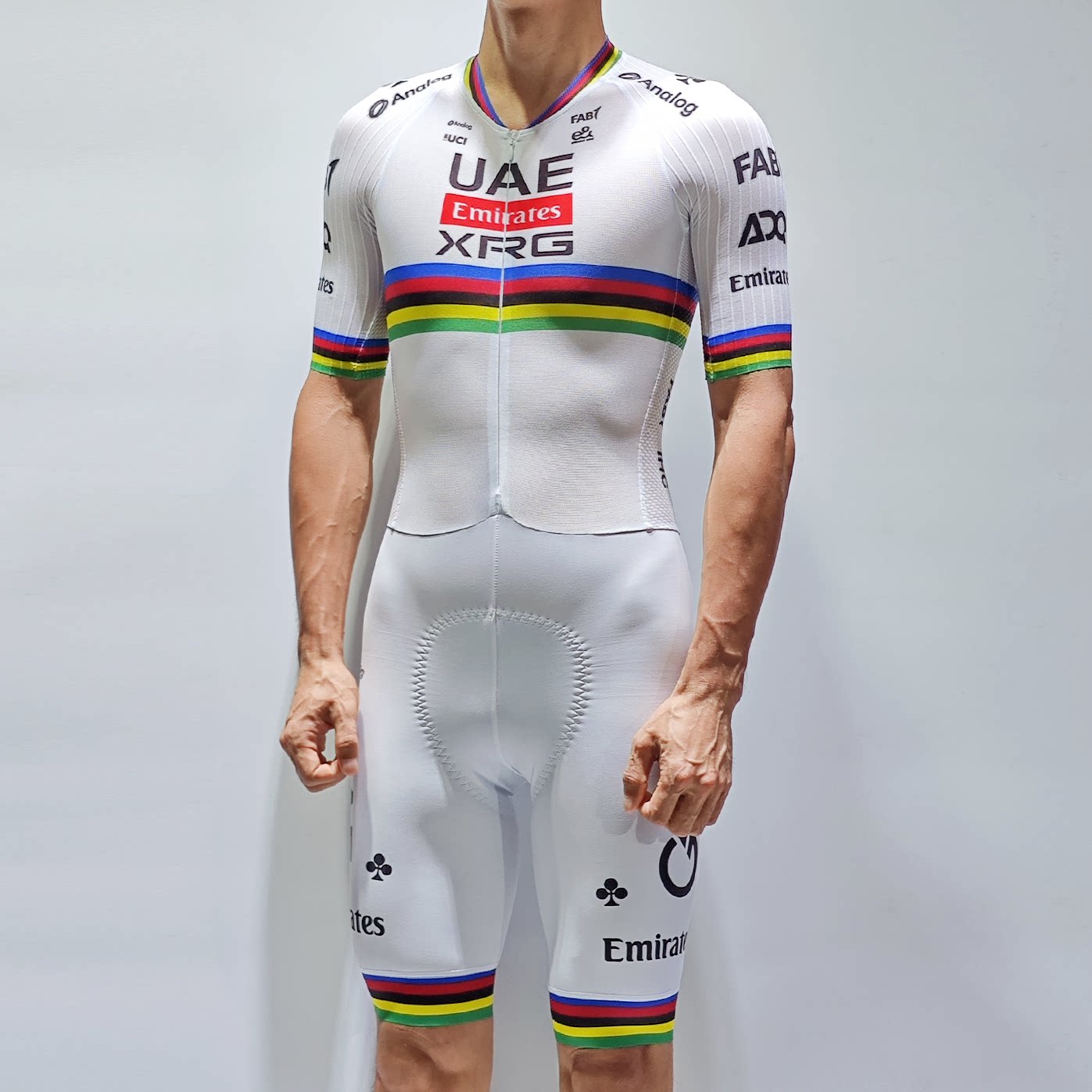 阿联酋航空UAE波加查白色彩虹衫短袖气动连体服车迷队版120kg坐垫