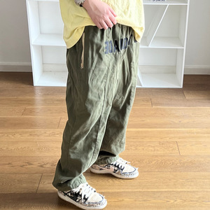 BTTJOBMADE VINTAGE CARGO PANTS 刺绣工装裤#玫瑰金拉链