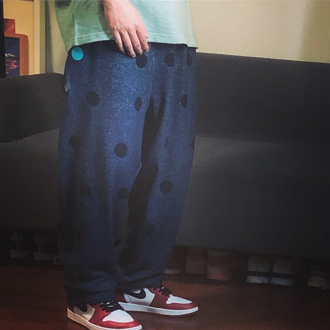 BTTJOB  DONUT LOGO SWEATPANTS#3125C陈冠希绿松石圈圈运动裤 - 实物图