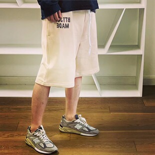 宽松休闲五分裤 BTTJOB 磨旧字母运动短裤 PANTS Swearshort Comp