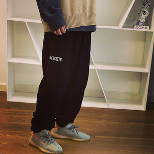 the 纯棉黑色休闲运动裤 VIBE pants Glow Sport BTTJOB dark