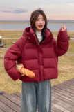 新款现货！韩版连帽90绒羽绒服浙宝180A/货号M07/P295/K438，女装羽绒服，浙宝180A