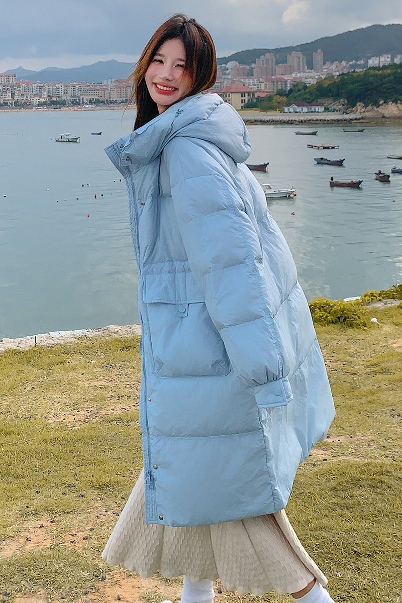 新款现货！韩版收腰中长款羽绒服浙宝180A/货号1830/p255控358,女装羽绒服,浙宝180A