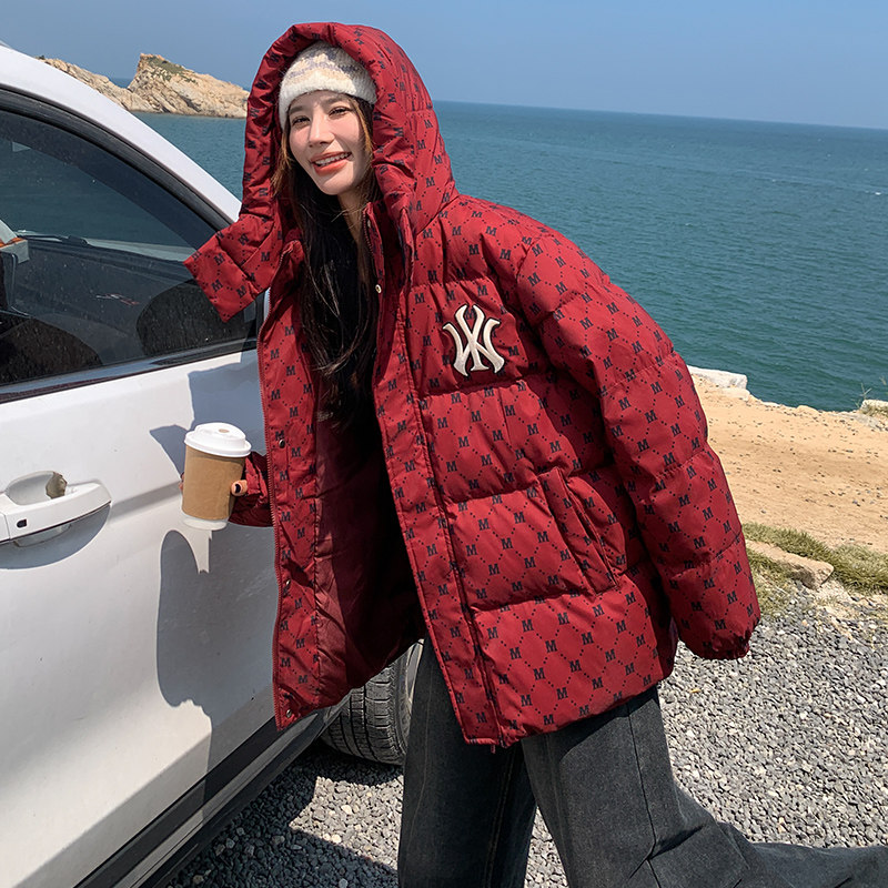 新款现货！韩版学院风印花羽绒服浙宝180A/货号1828/p255控358,女装羽绒服,浙宝180A