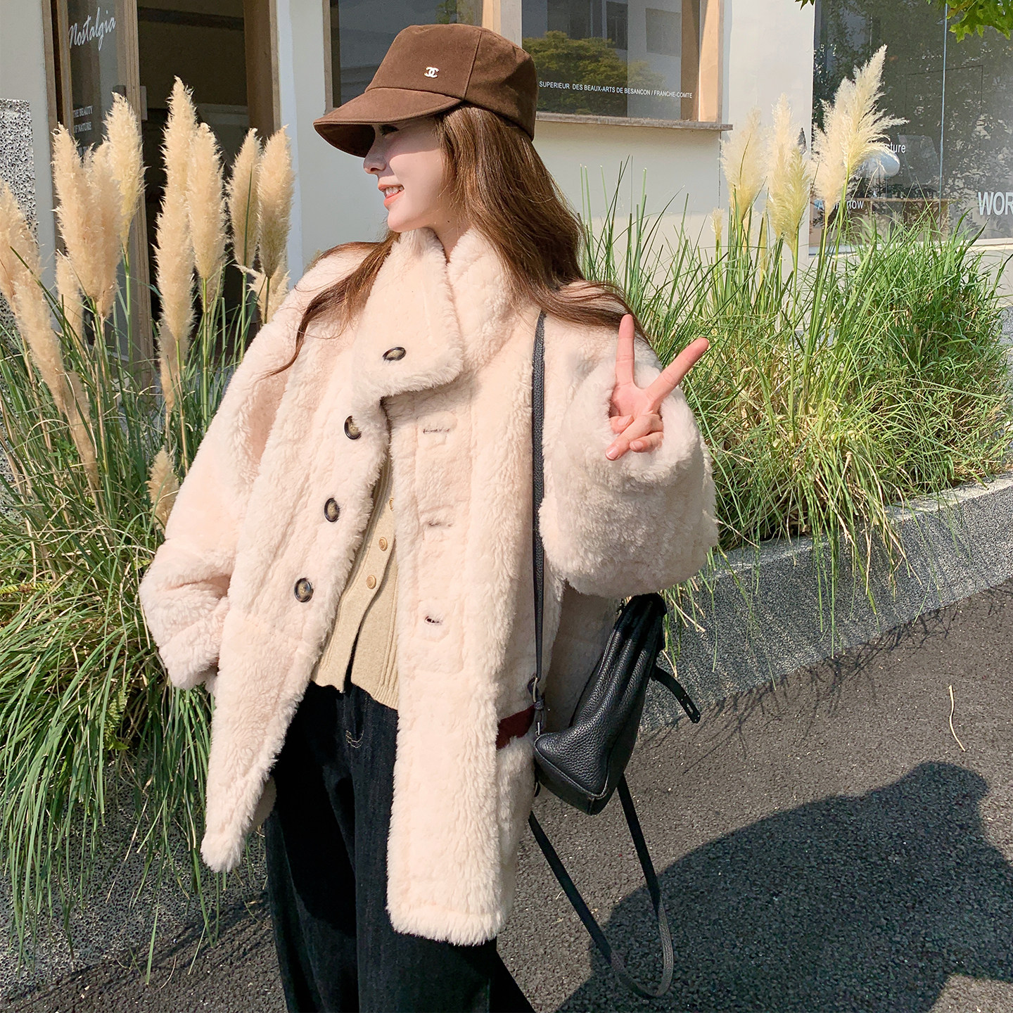 新款现货！韩版羊羔毛厚外套浙宝180A/货号M015/P195/K298，女装短外套，浙宝180A