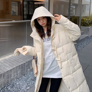 现货韩版米杏色中长款牛角扣羽绒服  178/910/P258/K368图片