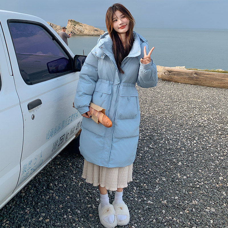 新款现货！韩版收腰中长款羽绒服浙宝180A/货号1830/p255控358,女装羽绒服,浙宝180A