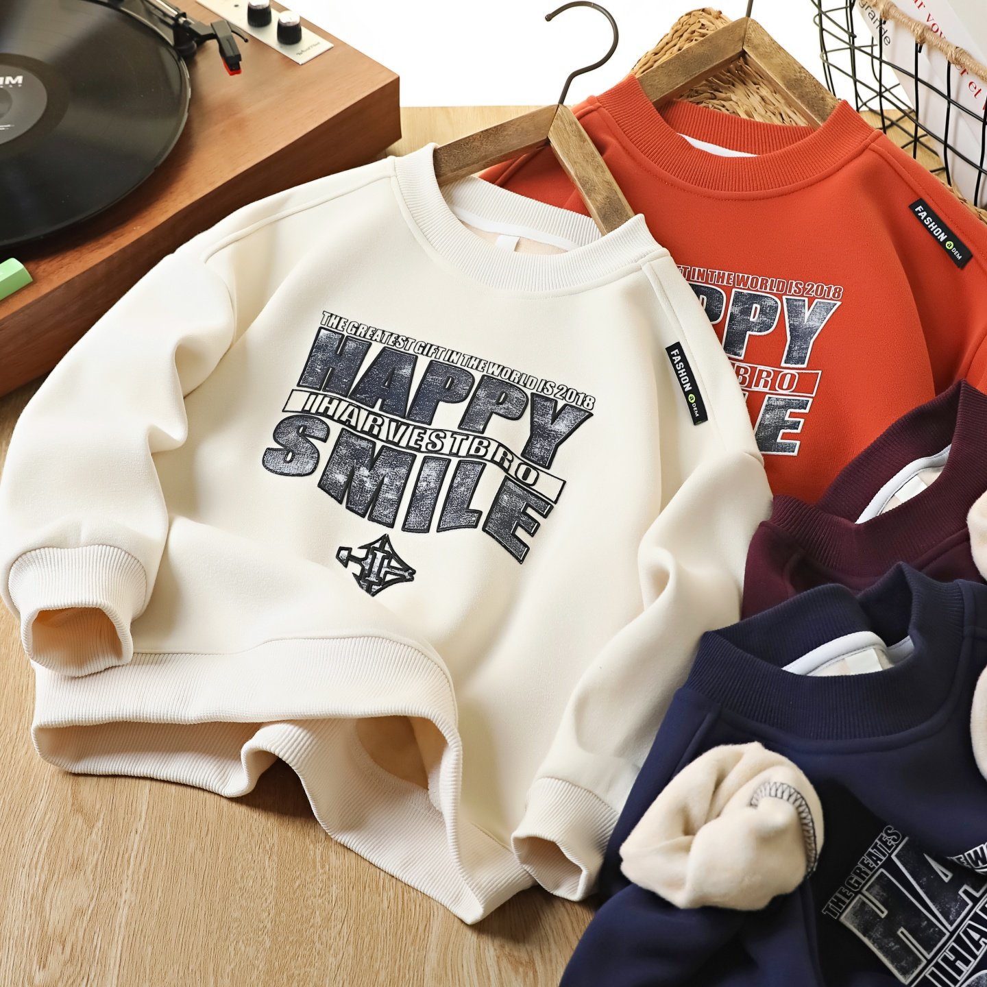 男童百搭加绒卫衣2025冬季儿童加厚保暖潮上衣中大童宽松套头绒衫