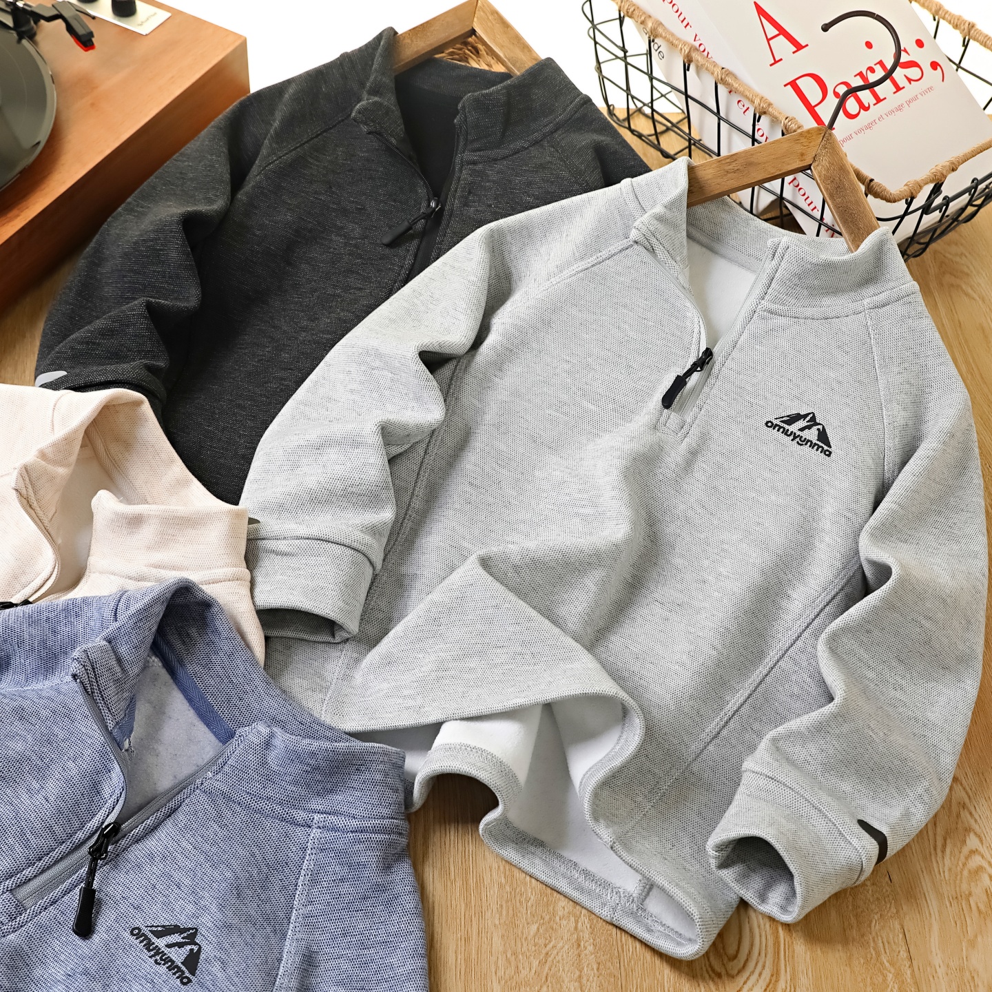 男童秋冬季糯糯衣半开领运动卫衣