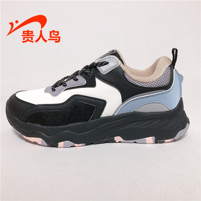 贵人鸟女鞋跑步鞋正品2023冬新款皮面运动休闲保暖防滑P35A20