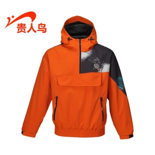 新款 2022秋季 运动休闲宽松男风衣套头外套A423M03 正品 贵人鸟男装