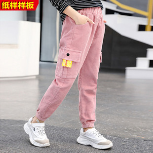 灯芯绒长裤 裤 图纸亲子装 休闲裤 服装 样板图打版 裁剪纸样男女童工装