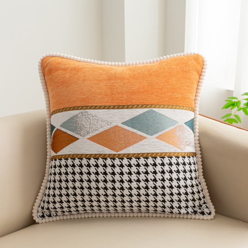 雪尼尔客厅沙发抱枕床头靠背垫汽车腰枕酒店民宿靠垫抱枕套不含芯