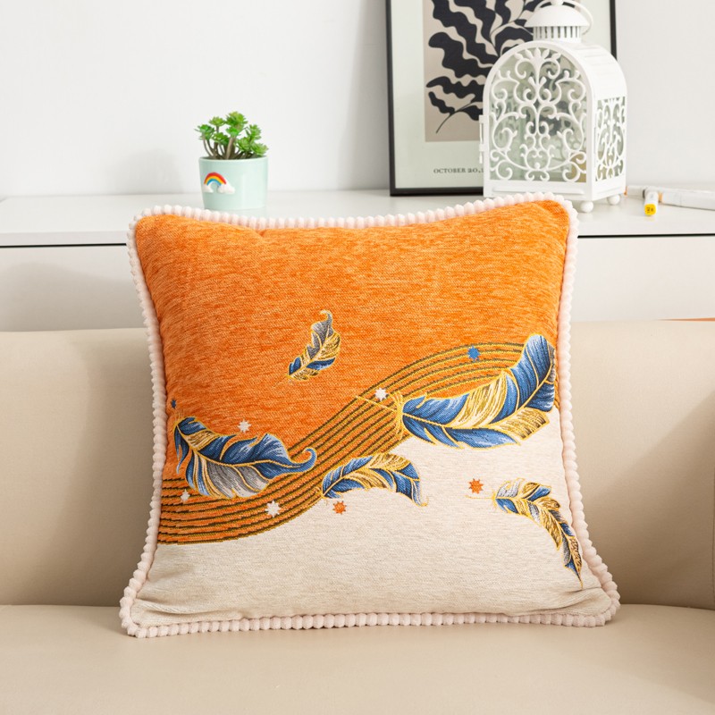 雪尼尔抱枕套家用客厅高档沙发靠垫卧室床头方枕办公护腰枕靠背垫