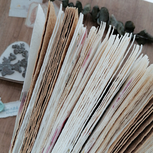 东巴纸 麻丝纸 A4手帐特种加厚素材纸包  junkjournal 纯手工造纸