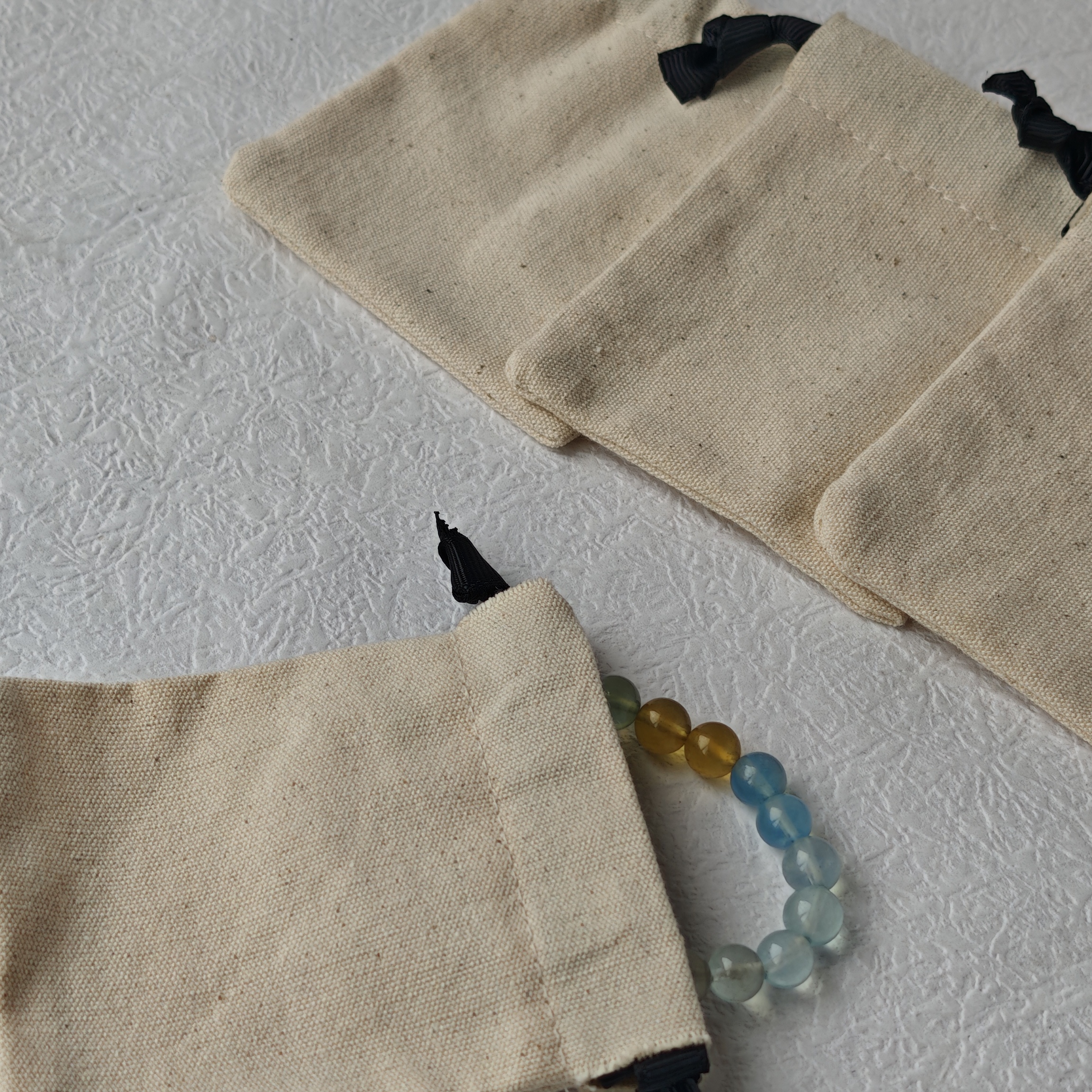 有机棉麻首饰袋布袋素色束口袋加厚加密手链项链密封袋