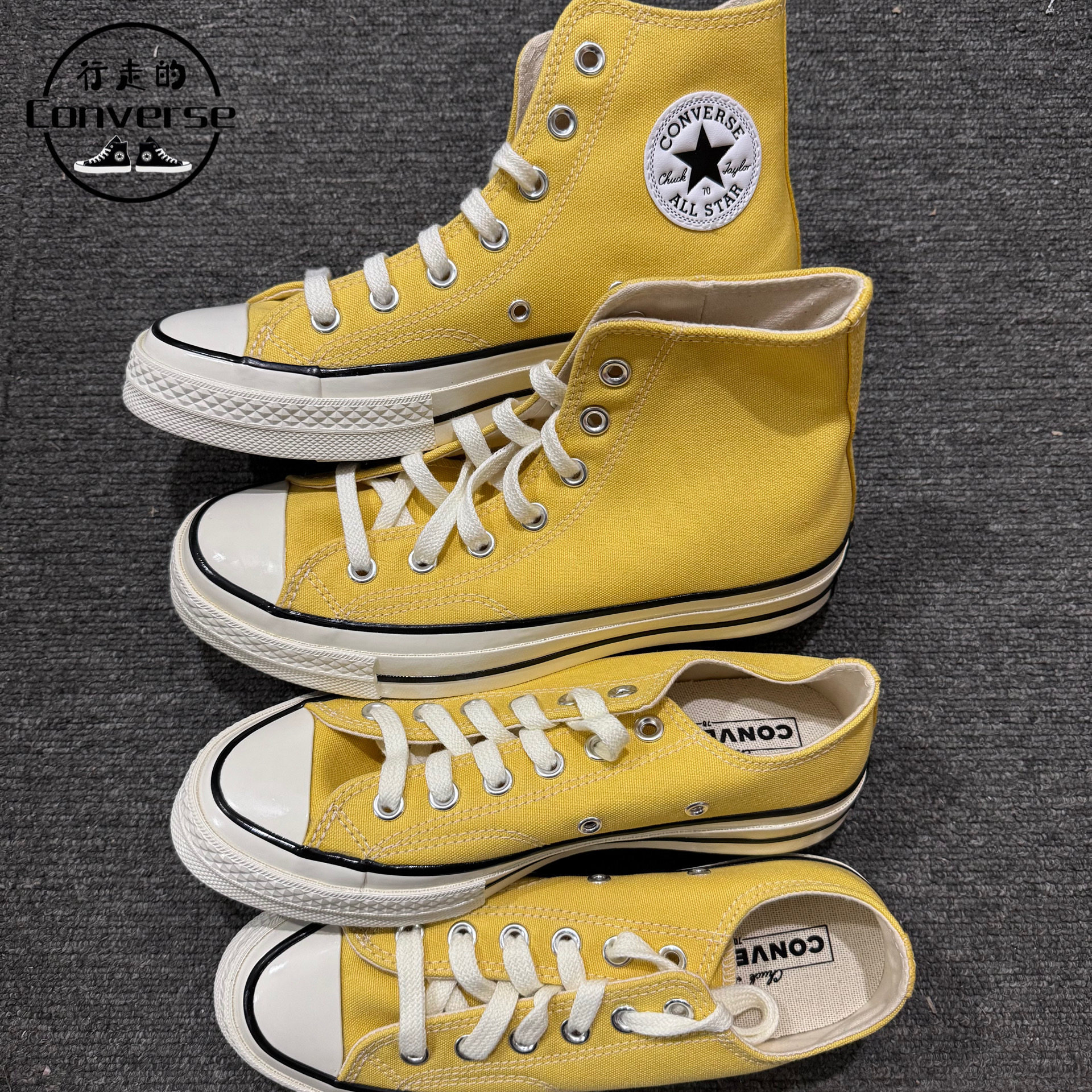 Converse匡威1970s经典高帮柠檬黄情侣休闲帆布鞋A10526CA10528C