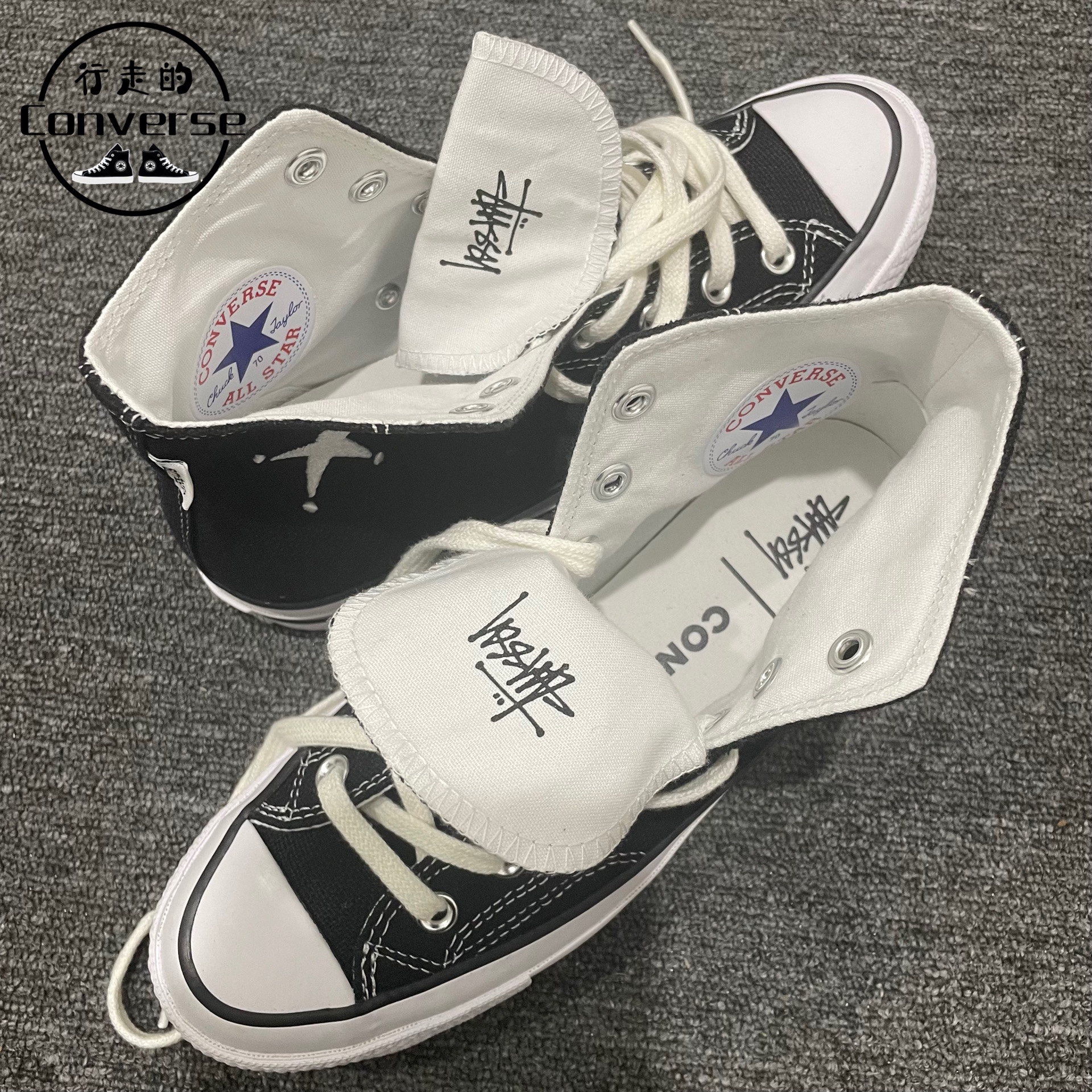 匡威Converse x stussy联名刺绣1970s男女帆布鞋A01765C 运动鞋new 帆布鞋 原图主图