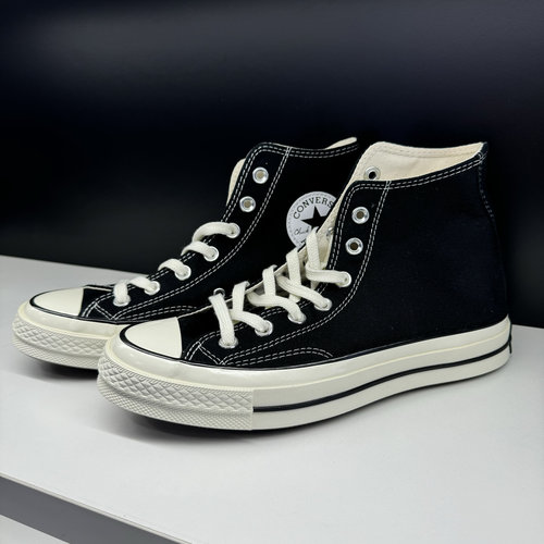 匡威Converse1970S黑色三星标高帮情侣帆布鞋162050C