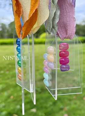 NTS.nail甄选「七彩丝带展示条·高透亚克力」美甲穿戴甲打板展示
