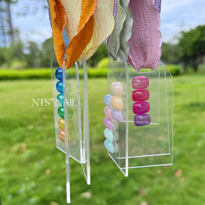 NTS.nail甄选「七彩丝带展示条·高透亚克力」美甲穿戴甲打板展示