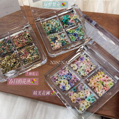 NTS.nail四色混装美甲干花