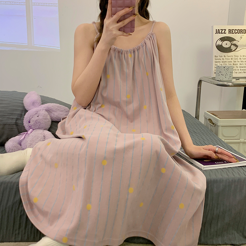 胖mm特大码睡衣裙女士加肥可外穿带胸垫加肥4XL200斤中长款连衣裙